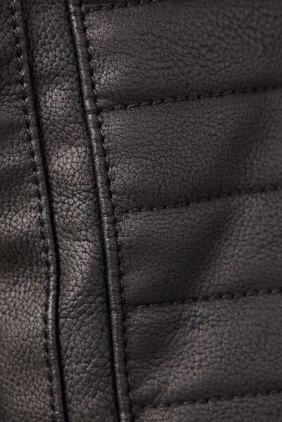 Veste droite avec capuche noir homme