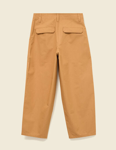 Pantalon barrel cargo taille standard jaune moutarde femme