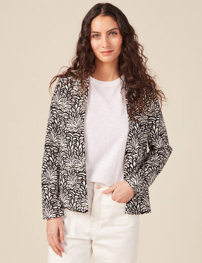Veste esprit blazer droite noir femme