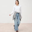 Jeans large taille haute denim baby bleu femme