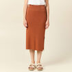 Jupe longue ajustée en tricot orange foncé femme