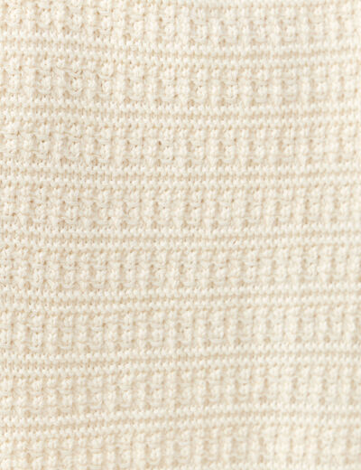 Gilet droit court sans manches creme femme
