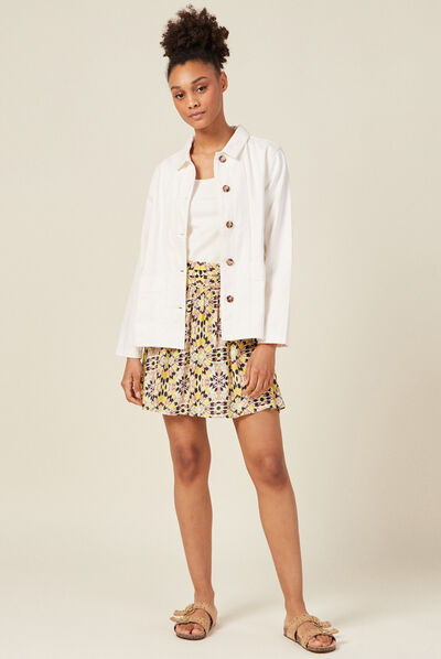 T-shirt manches courtes ecru femme
