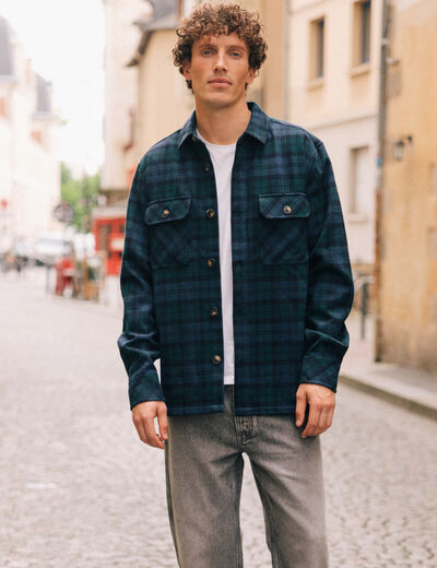 Chemise manches longues bleu marine homme