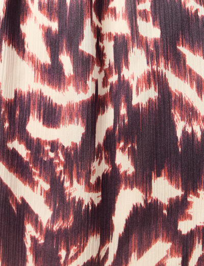 Robe longue évasée fluide marron femme
