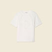 T-shirt manches courtes brodé ecru femme