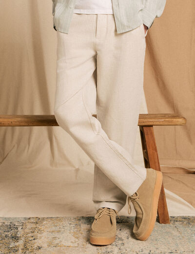 Chino coupe droite longueur 32 beige homme