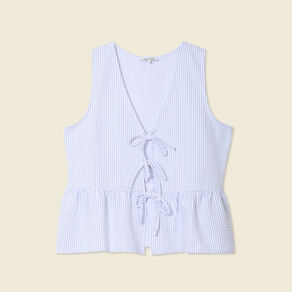 Blouse sans manches bleu pastel femme