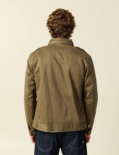 Veste col montant manches longues taupe homme