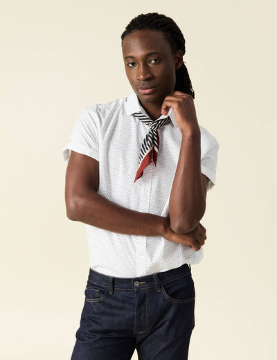 Chemise manches courtes blanc homme