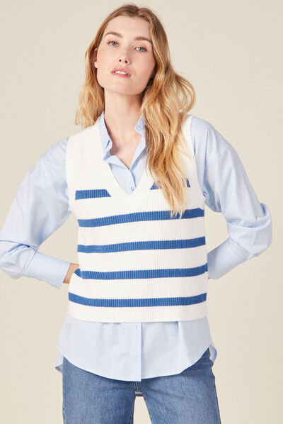 Pull éco-responsable ecru femme