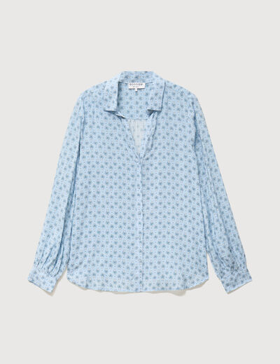 Blouse manches longues bleu ciel femme