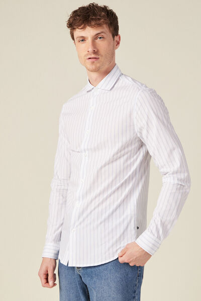 Chemise manches longues blanc homme