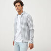 Chemise manches longues bleu fonc&eacute; homme