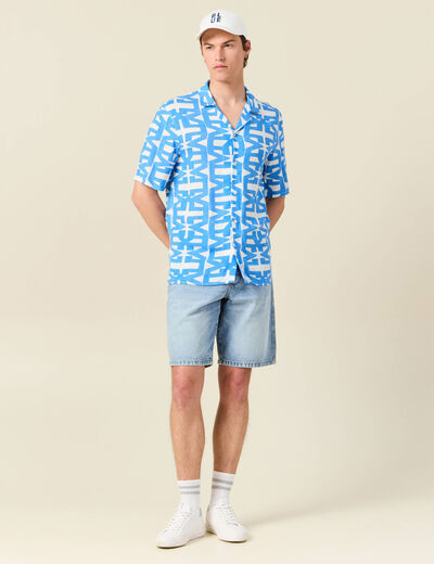 Chemise manches courtes bleu homme