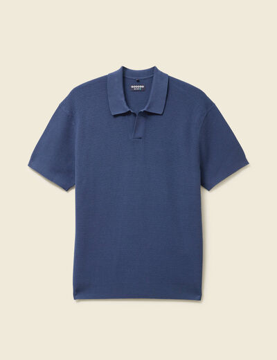 Polo cintré manches courtes bleu marine homme