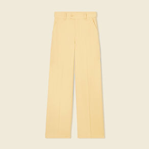 Pantalon city large à pinces beige femme