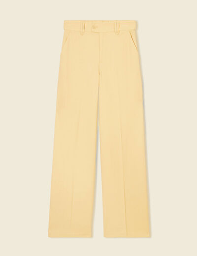 Pantalon city large à pinces beige femme