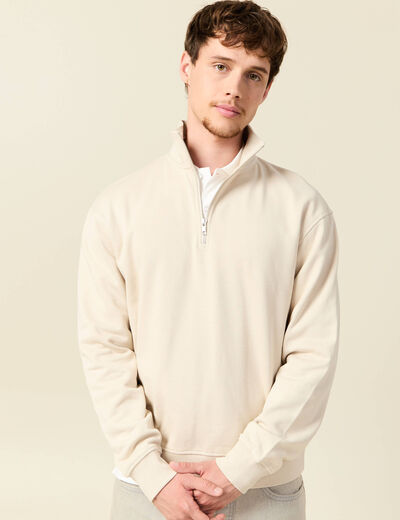 Sweat manches longues en coton sable homme