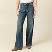 Jeans large taille haute bleu femme