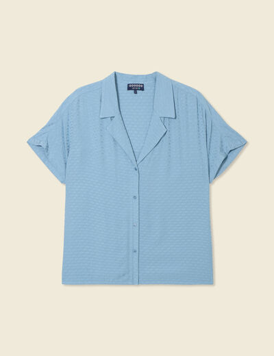 Chemise manches courtes bleu clair femme