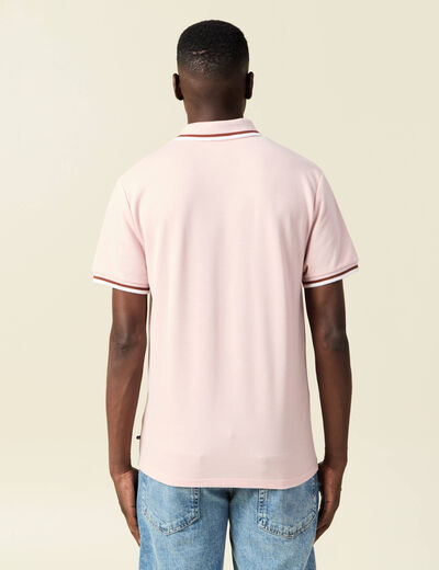 Polo manches courtes rose pastel homme
