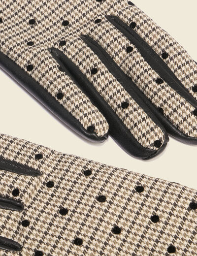 Gants en cuir avec doublure noir femme