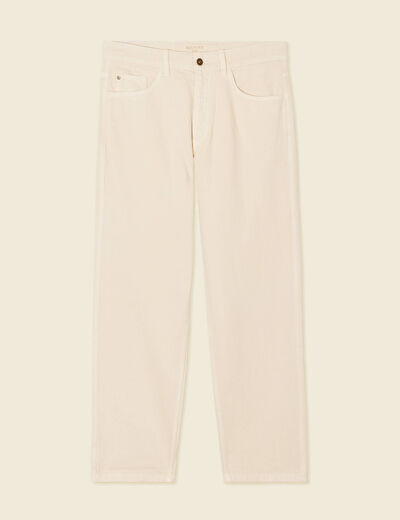 Jeans relax 5 poches denim beige homme