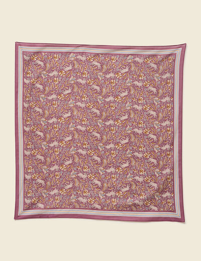 Foulard en coton satin&eacute; bordeaux femme
