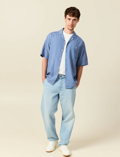 Chemise boyfriend manches courtes rouge foncé homme