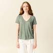 T-shirt éco-responsable vert kaki femme