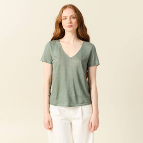t shirt eco responsable vert kaki femme T-shirt éco-responsable vert kaki femme