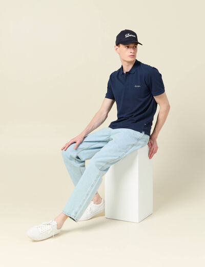 Polo manches courtes bleu marine homme