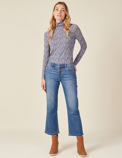 T-shirt manches longues bleu femme