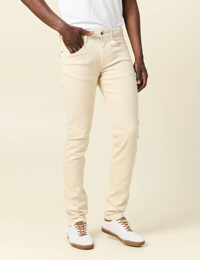 Jeans slim ecru homme