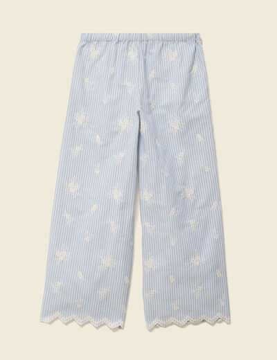 Pantalon loose taille standard bleu clair femme