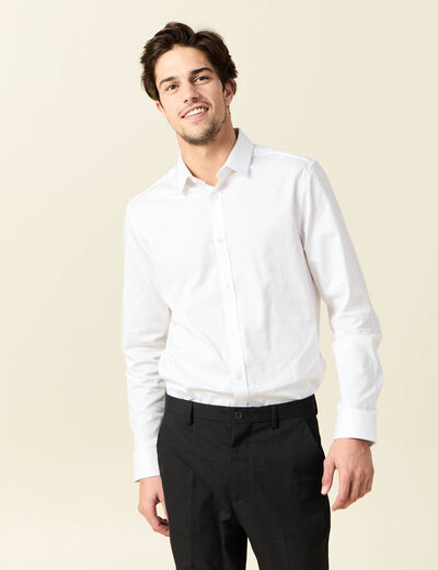 Chemise manches longues blanc homme