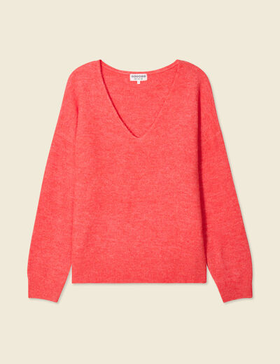 Pull manches longues orange femme