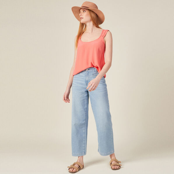 blouse bretelles larges rose corail femme Blouse bretelles larges rose corail femme
