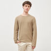 Pull fin en coton manches longues vert olive homme