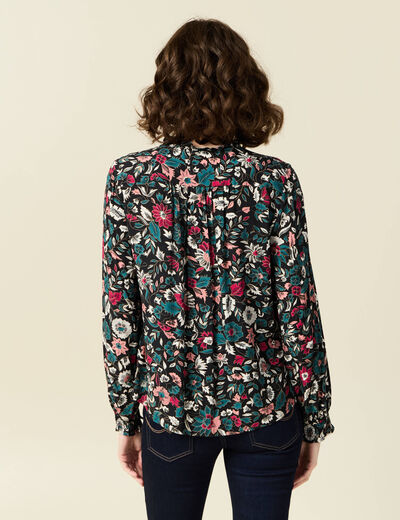 Blouse manches longues noir femme