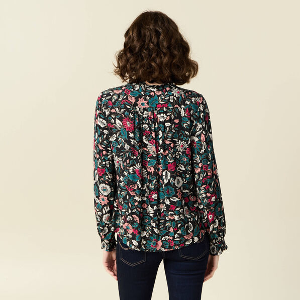 Blouse manches longues noir femme