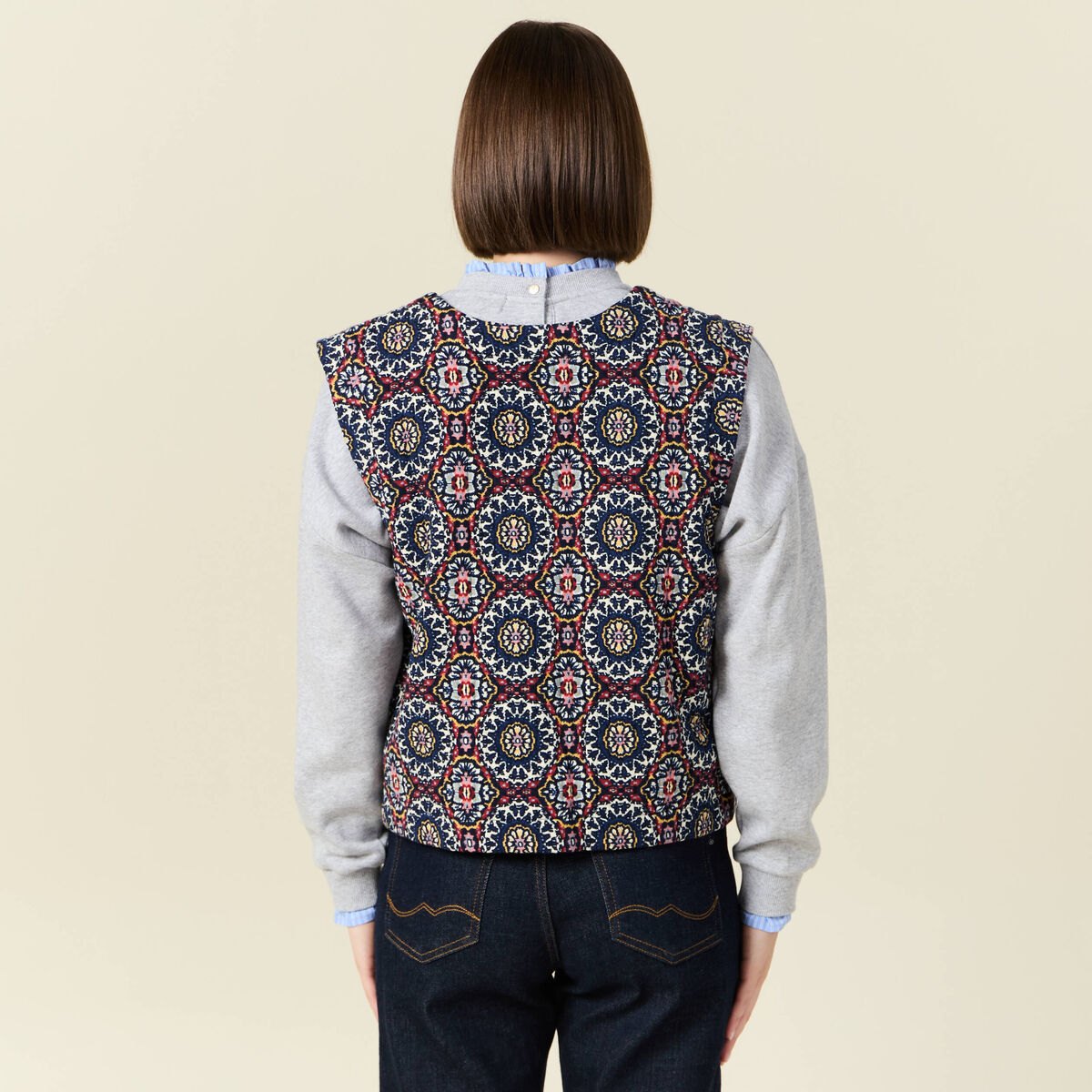 Gilet éco-responsable bleu marine femme