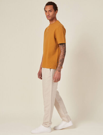 T-shirt oversize manches courtes camel homme