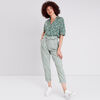 Pantalon slouchy ceinture vert olive femme