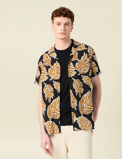 Chemise manches courtes noir homme