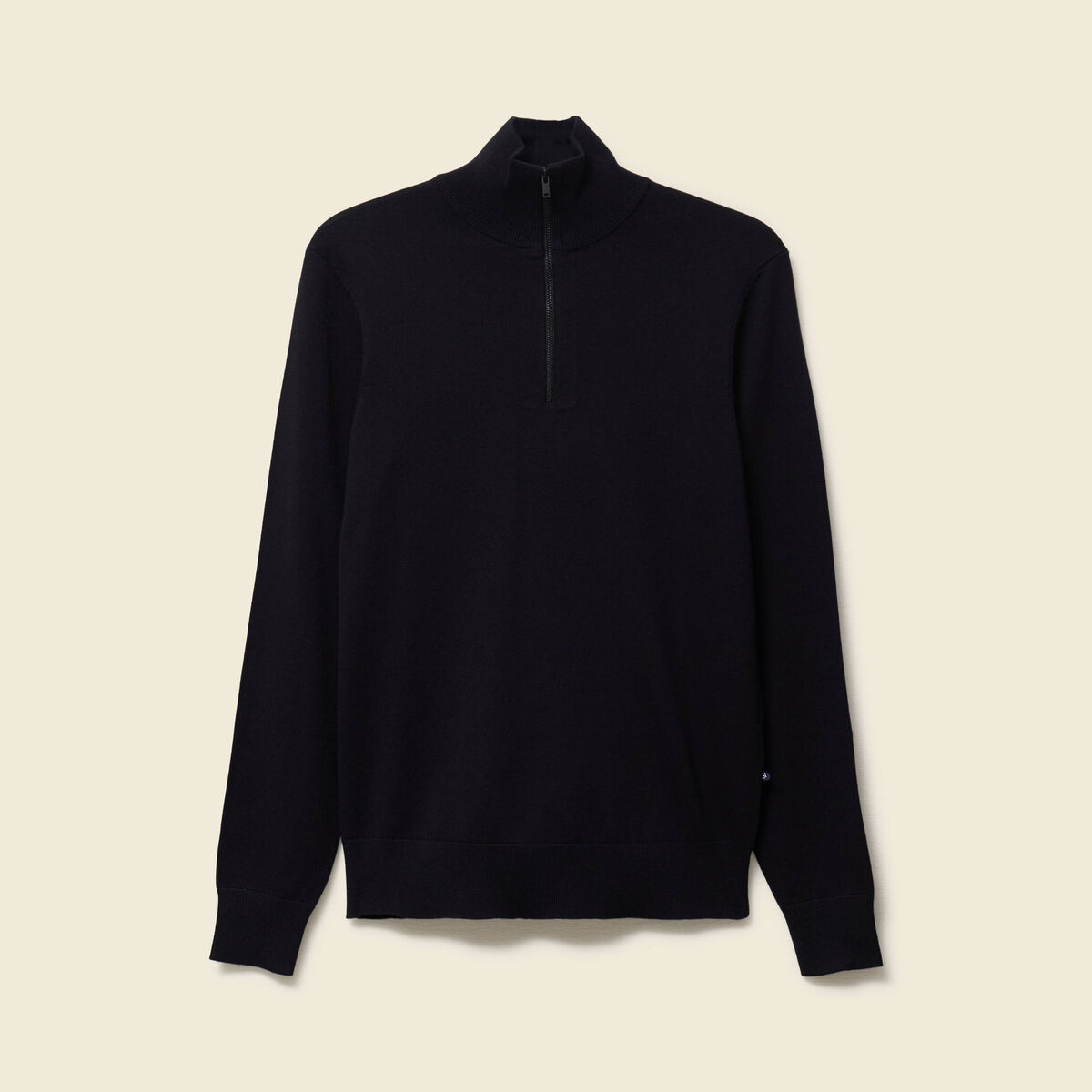 Pull fin col camionneur manches longues noir homme