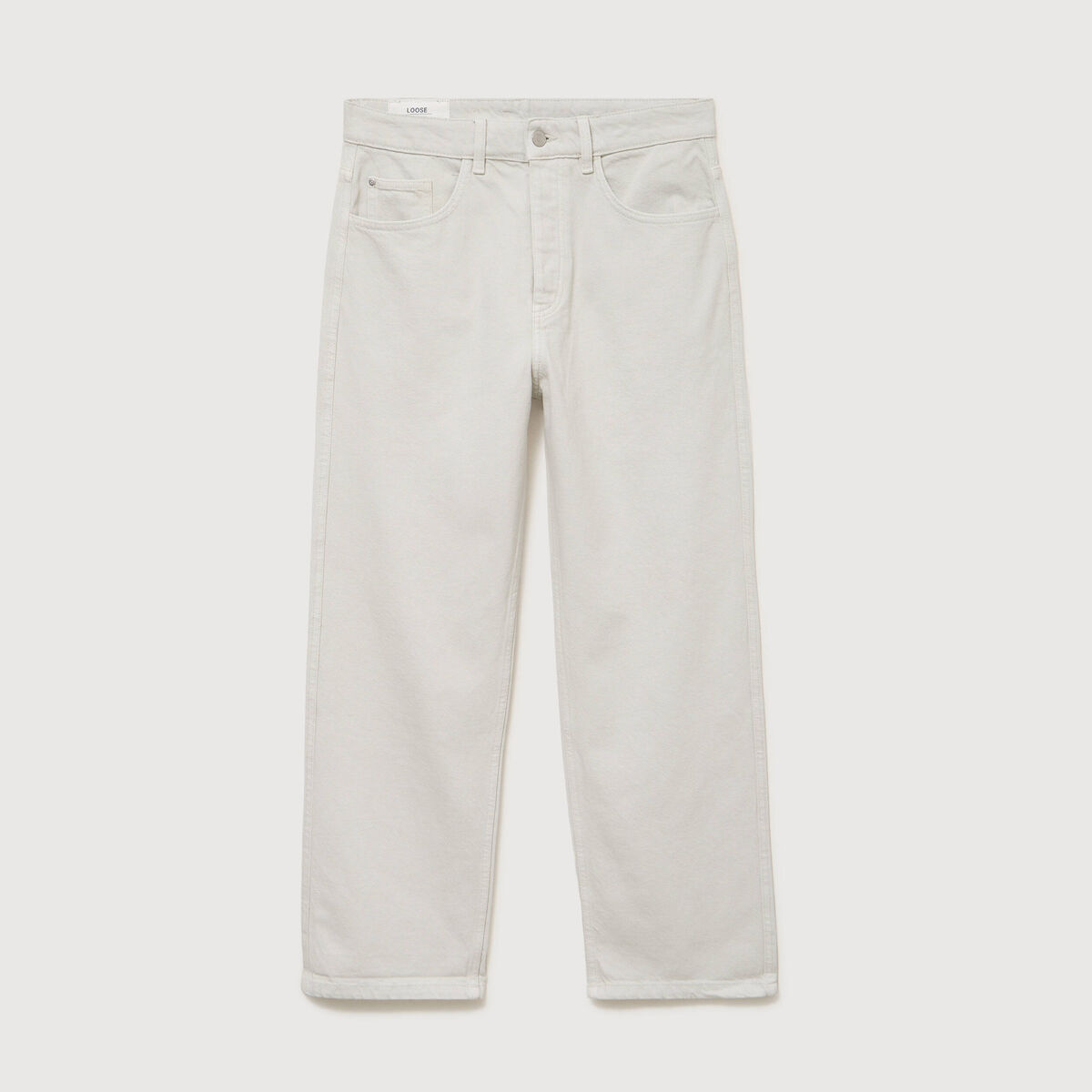 Jeans large 5 poches longueur 32 denim beige homme