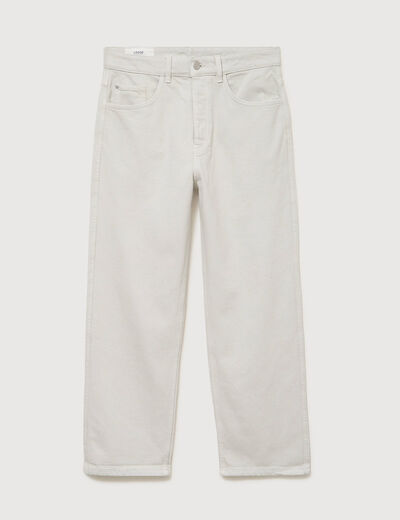 Jeans large 5 poches longueur 32 denim beige homme