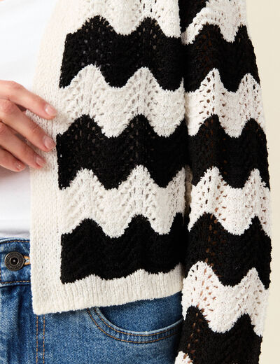 Gilet ajouré éco-responsable noir femme